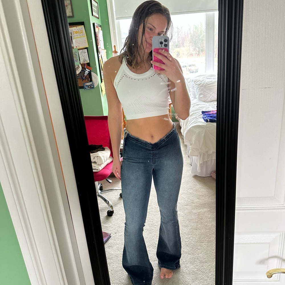 Women's Flared Blue Jeans